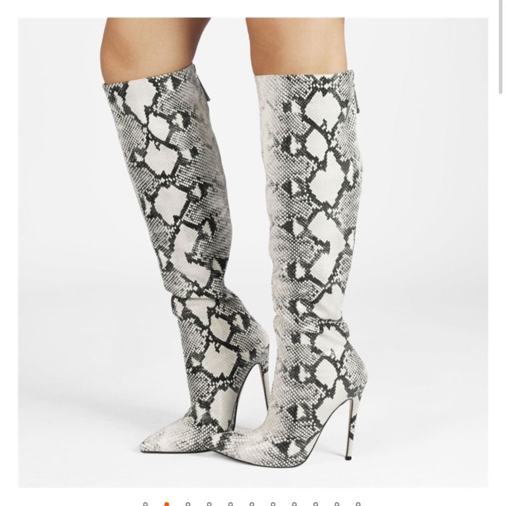 Snake print women’s boots stiletto heel Up2Step size 8